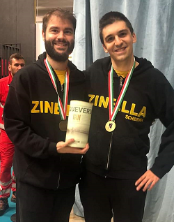 Giacomo Mazzoni Campione Italiano cat. 0 di sciabola e Giacomo Gambini bronzo nella stessa categoria master