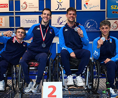 la premiazione del fioretto maschile a squadre (foto A. Bizzi)