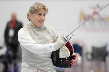 Magda effettua il saluto in semifinale (foto Bizzi) Magda effettua il saluto in semifinale (foto Bizzi)